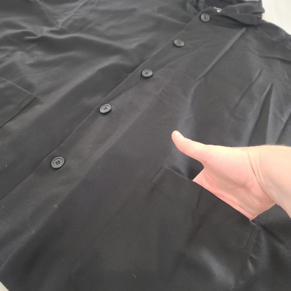 Eskandar Shirt Jacket Women's Suiting Wool Black Blouse Lagenlook Boxy Oversize - Picture 10 of 13